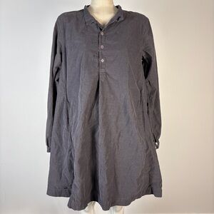 ❤️CP Shades Women's Gray 100% Cotton Long Sleeve Tunic Dress Size S
